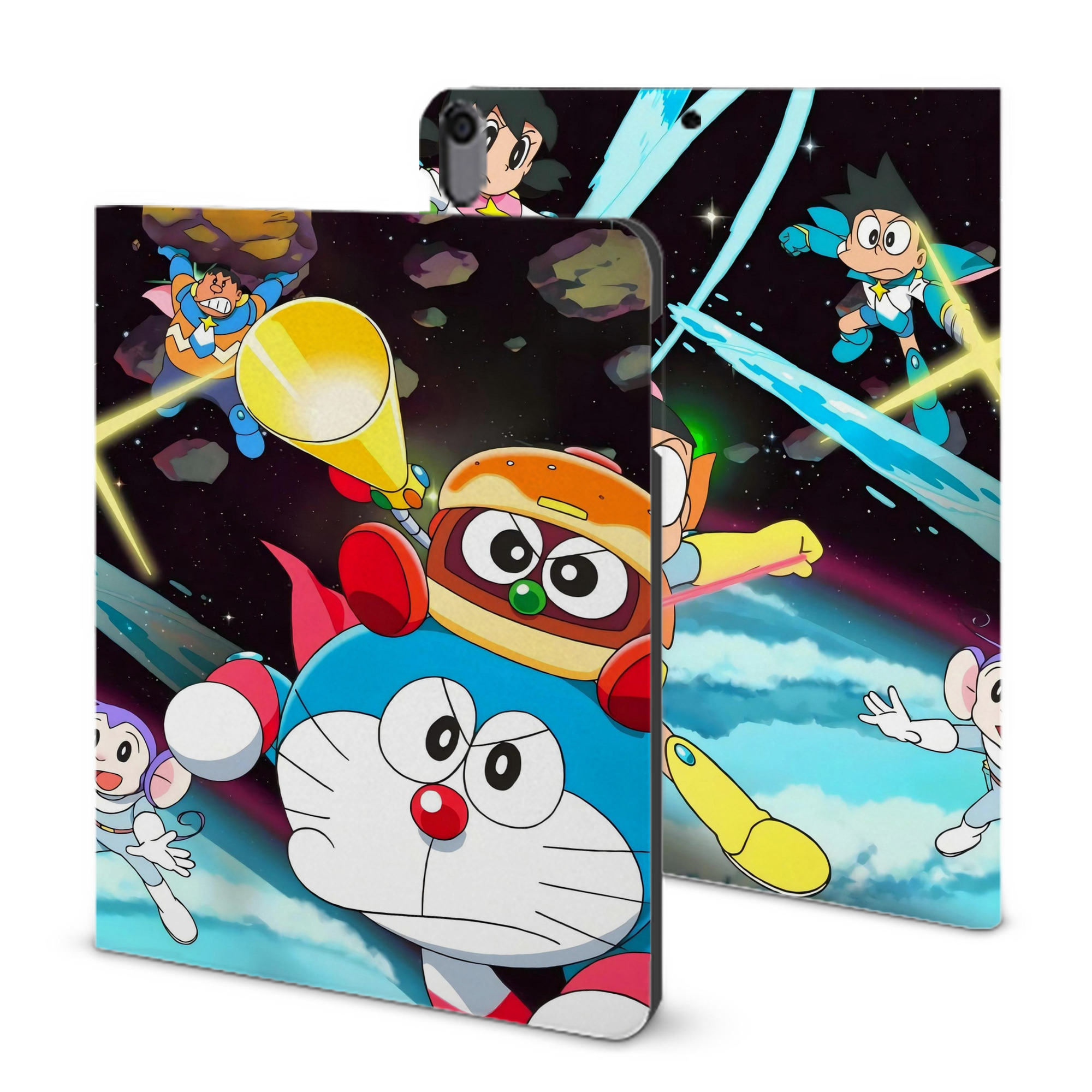 （画像用） ドラえもん Doraemon IPad ケース ブック型 PUレザー TPU 耐衝撃 軽量 薄型 ペン収納なし 全面保護 IPad 各モデル対応